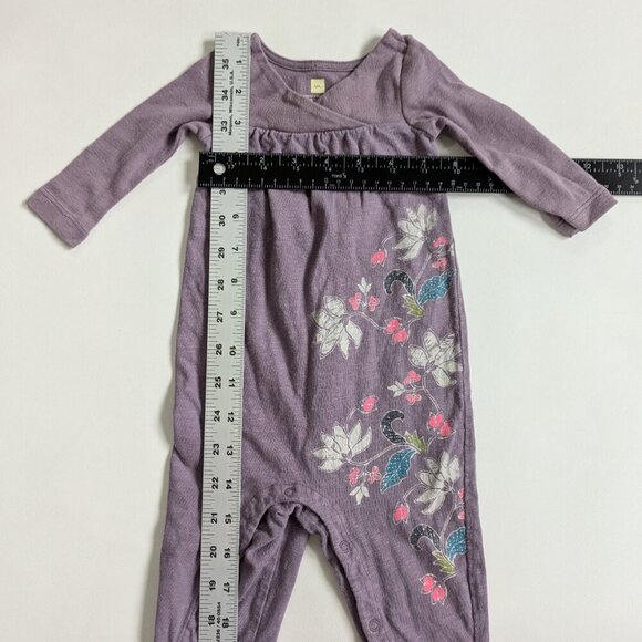 Tea Collection Bundle 3 Rompers Baby Girl 0-3 Months Pinks & Purples - Picture 14 of 14